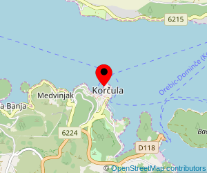 Map of ferry port Korcula