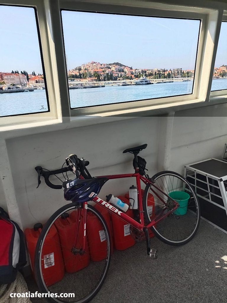 road/racing bicycle on catamaran ferry