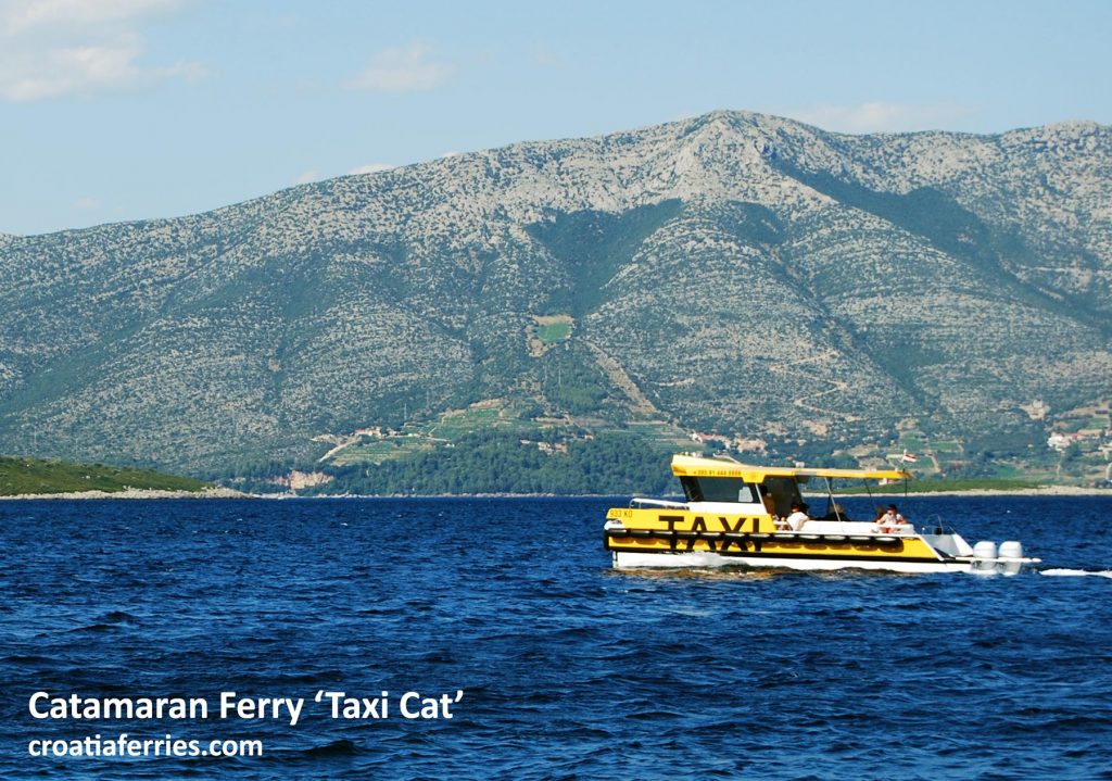 Catamaran Ferry ‘Taxi Cat’ owned by Memula doo, on a route along Peljesac Channel