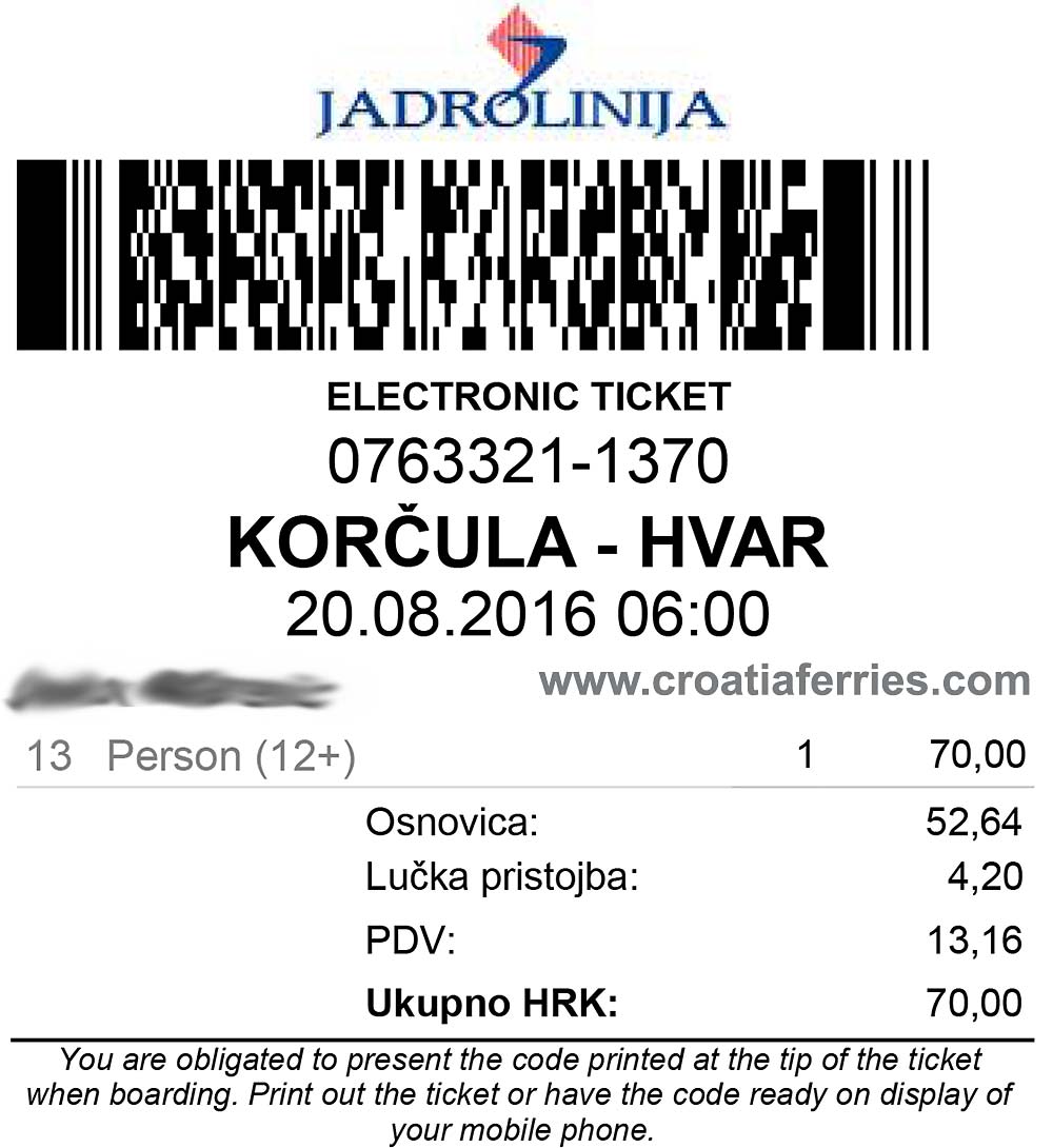 Jadrolinija's E-ticket Catamaran Korcula - Hvar