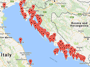Ferries in Croatia - large interactive map
