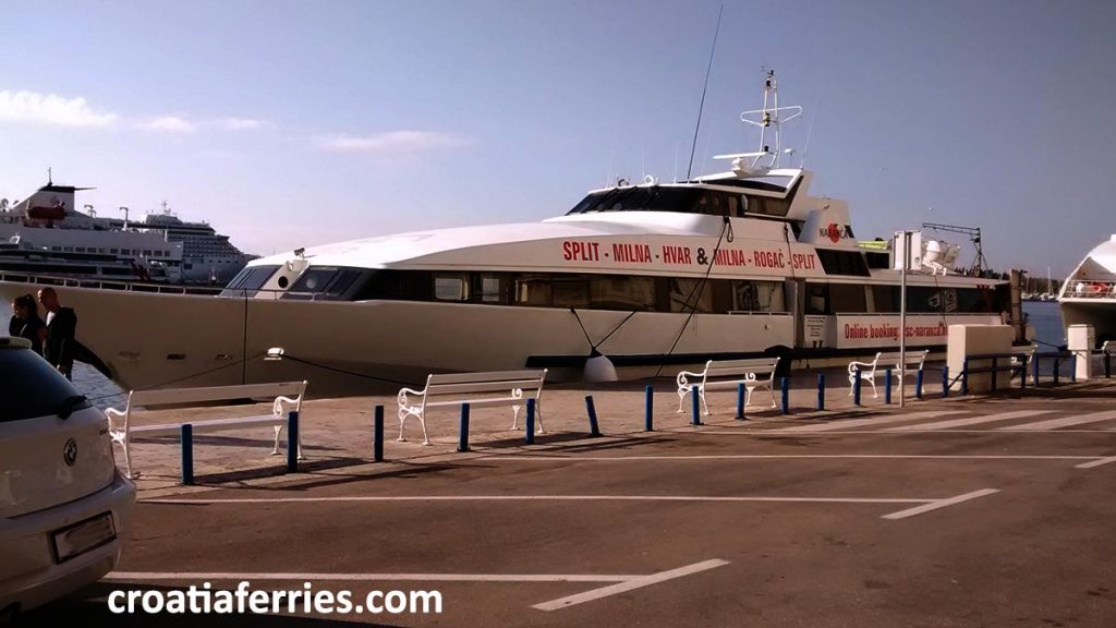Ferries from various Croatian ferry companies docking in Split port