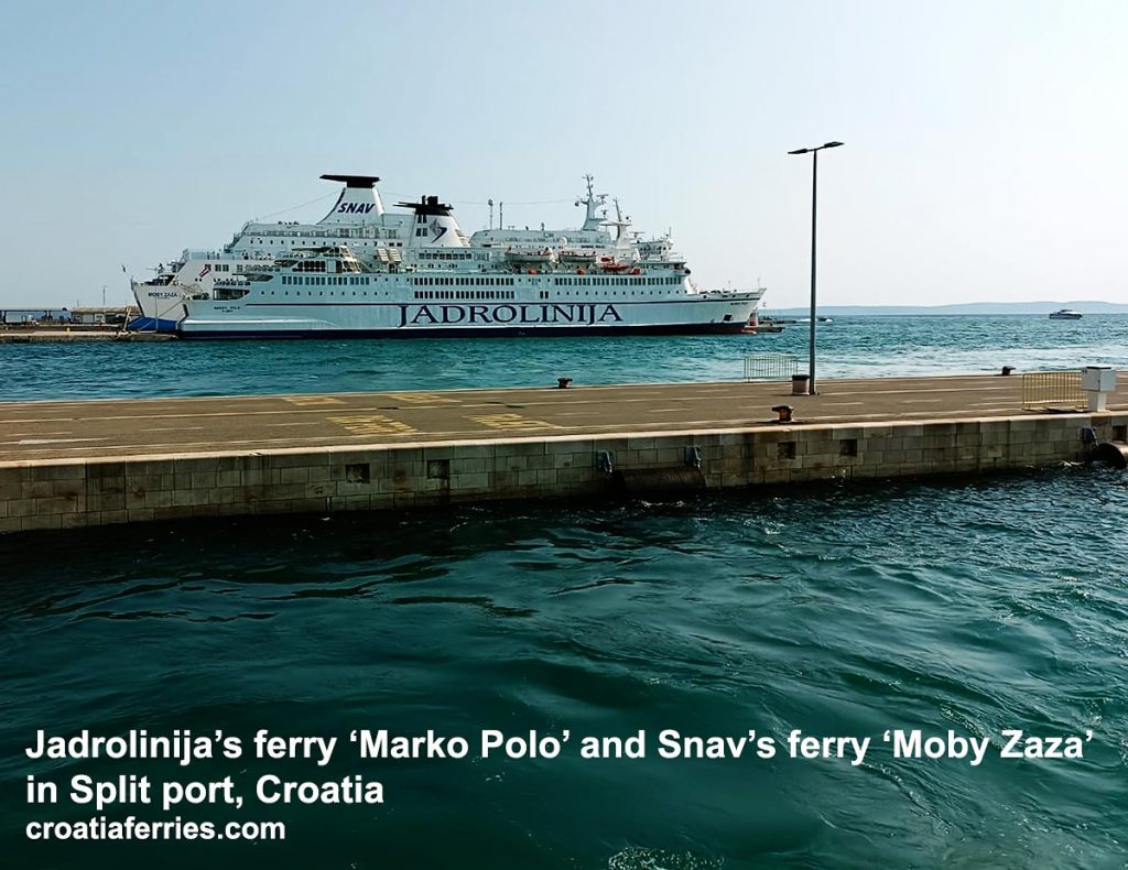 Marko Polo and Moby Zaza ferries in Split port