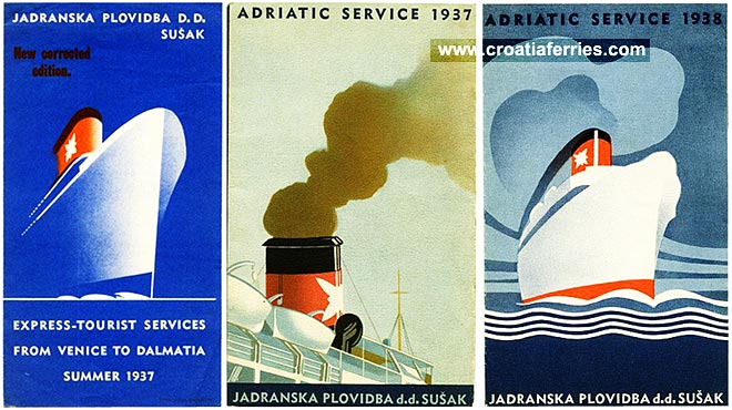 Jadrolinija's ferry schedules from 1937 and 1938