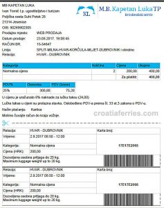 Krilo's E-ticket Catamaran Hvar - Dubrovnik, Sept 2017