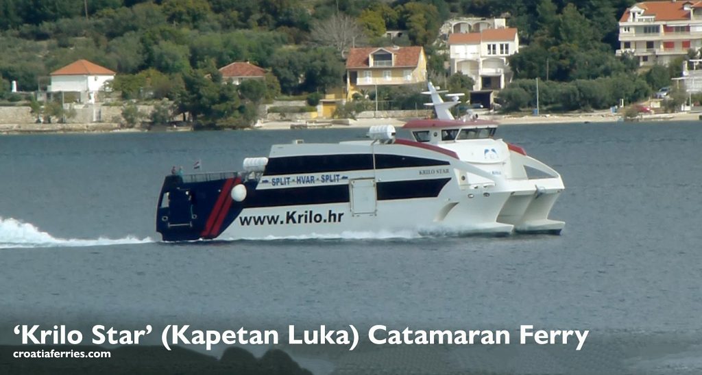 Catamaran Ferry ‘Krilo Star’ owned by Krilo-Kapetan Luka, passing through the channel