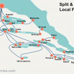 Split, Dubrovnik and Islands Local Ferry Map